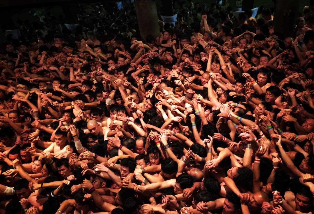 Naked Festival (Hadaka Matsuri), Saidaiji, Okayama Prefecture, Japan.