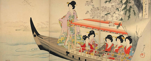 An old-style yakatabune in the Edo era