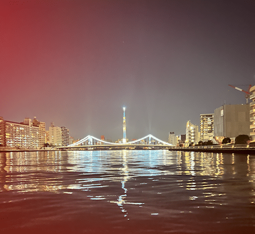 View of Skytree by boat